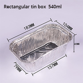 Rectangular tin box 540ml