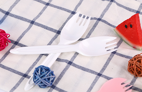 White plastic spork