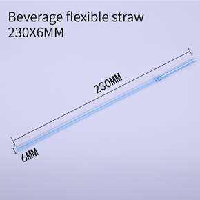 Beverage flexible straw 230X6MM