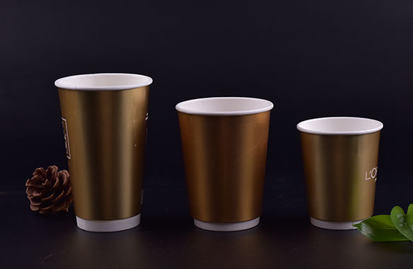 gold double wall paper cup