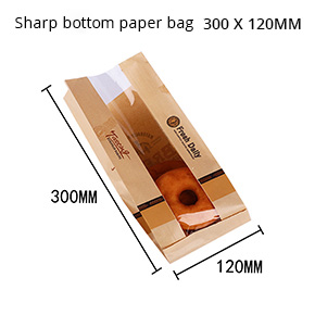 Sharp bottom paper bag 300 X 120MM