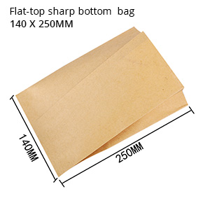 Flat-top sharp bottom bag 140 X 250MM