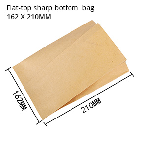 Flat-top sharp bottom bag 162 X 210MM