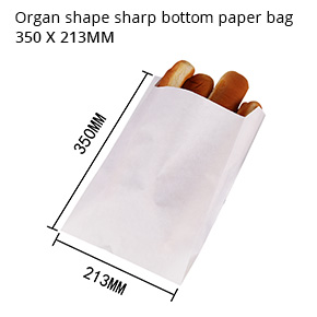Organ shape sharp bottom paper bag 350 X 213MM