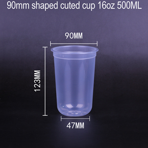 90mm shaped cuted cup 16oz 500ML