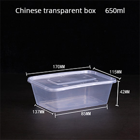 Chinese transparent lunch box 650ml